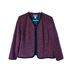 Vintage Pendleton Blazer Womens 14 Red Black Wool  Jacket USA Made‎